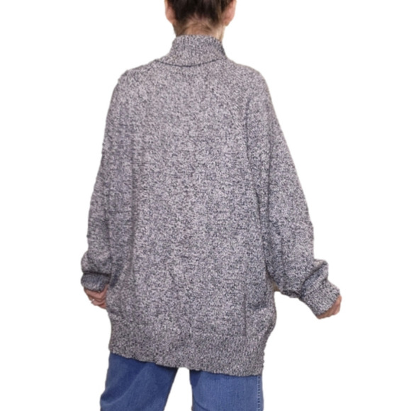 SIZE 1X Knit Sweater Turtleneck Cotton Black and white Long sleeves KAREN SCOTT - Picture 4 of 15